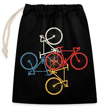 Mosaïque de vélo colorée - Sac cadeau en coton avec cordon (25 x 30 cm) - noir - Devant