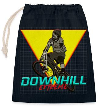 Downhill Extreme Motiv - Verschließbarer Geschenkbeutel aus Baumwolle (25x30cm) - Navy - Vorne