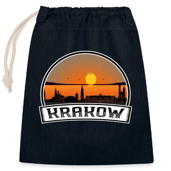 Krakau Polen Skyline Vintage Sonnenuntergang Reise Souven - Verschließbarer Geschenkbeutel aus Baumwolle (25x30cm) - Navy - Vorne