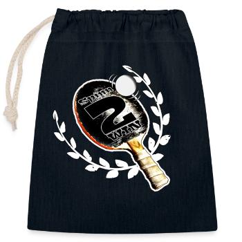 Table tennis - Closable cotton gift bag (25x30cm) - navy - Front