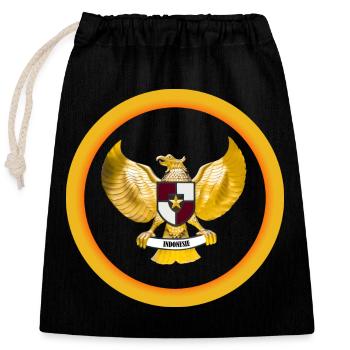 Indonésie Garuda pancasila Indonesia - Closable cotton gift bag (25x30cm) - black - Front