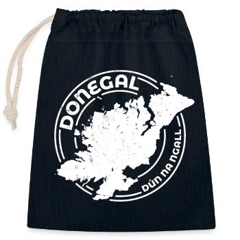 Donegal Ireland Map | County Outline Stamp - Closable cotton gift bag (25x30cm) - navy - Front