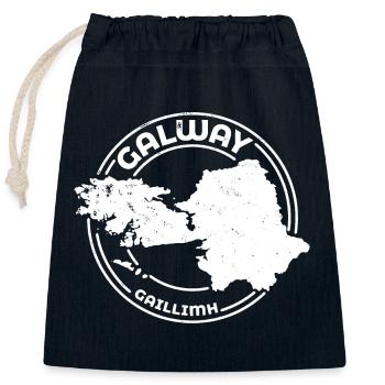 Galway Irland County | Landkarte Kontur Stempel - Verschließbarer Geschenkbeutel aus Baumwolle (25x30cm) - Navy - Vorne