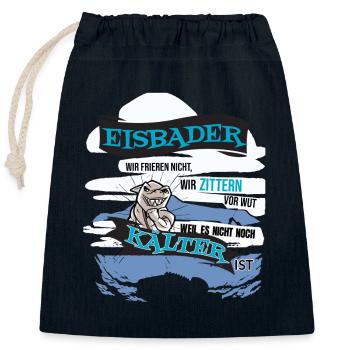 Eisbader Frieren nicht, Winterbader - Verschließbarer Geschenkbeutel aus Baumwolle (25x30cm) - Navy - Vorne