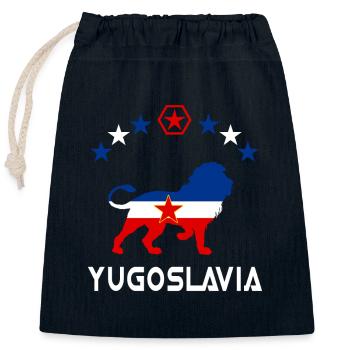 Jugoslawien Löwen Design - Verschließbarer Geschenkbeutel aus Baumwolle (25x30cm) - Navy - Vorne