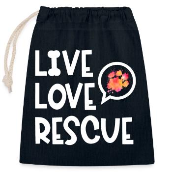 Rescue Dog Search Dog Service Dog Paw - Closable cotton gift bag (25x30cm) - navy - Front