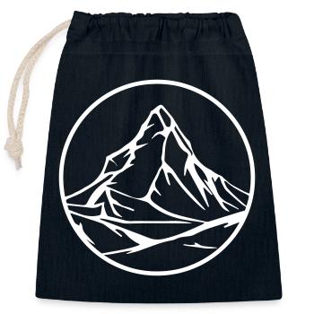 Berg - Verschließbarer Geschenkbeutel aus Baumwolle (25x30cm) - Navy - Vorne