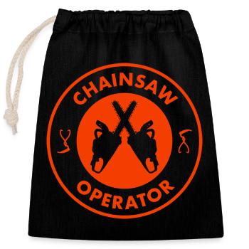 Chainsaw operator - Closable cotton gift bag (25x30cm) - black - Front