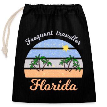 Urlaub in Florida - Verschließbarer Geschenkbeutel aus Baumwolle (25x30cm) - Schwarz - Vorne