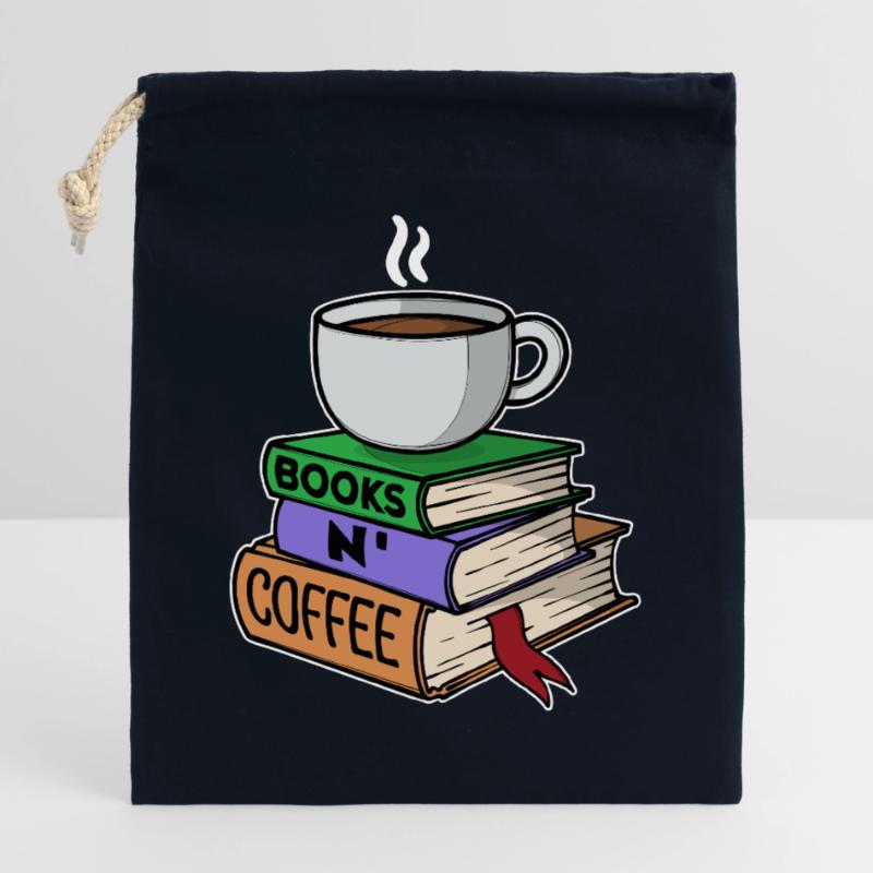 Coffee Drinker Milk Coffee Coffee Drinking Statement Closable cotton gift bag (25x30cm)
