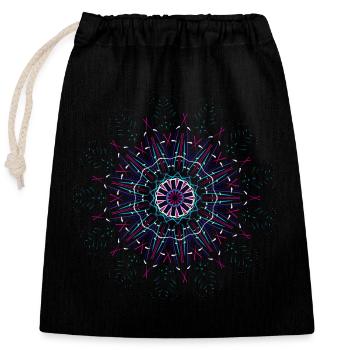 Mandala - Closable cotton gift bag (25x30cm) - black - Front