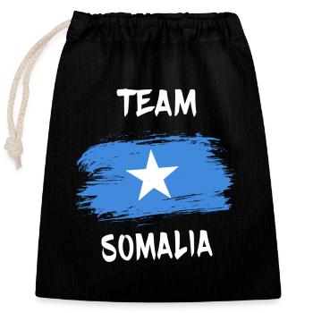 Team Somalia - Verschließbarer Geschenkbeutel aus Baumwolle (25x30cm) - Schwarz - Vorne