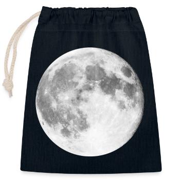 | d’atterrissage sur la Lune Loup-garou de pleine lune - Sac cadeau en coton avec cordon (25 x 30 cm) - bleu marine - Devant