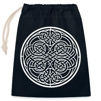 Celtic Knot - Closable cotton gift bag (25x30cm) - navy - Front