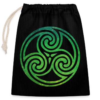 Celtic Knot - Closable cotton gift bag (25x30cm) - black - Front