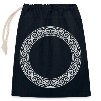 Celtic Knot - Closable cotton gift bag (25x30cm) - navy - Front