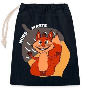 Yoga Hörnchen Nussmaste Meditation - Verschließbarer Geschenkbeutel aus Baumwolle (25x30cm) - Navy - Vorne