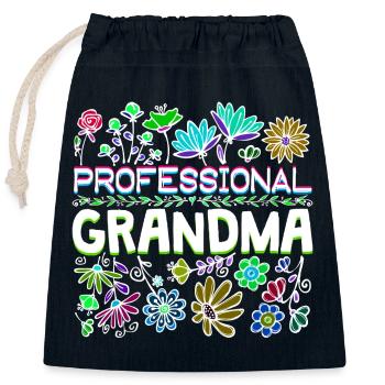 Großmama Spruch Großmutter Oma Ruhestand - Verschließbarer Geschenkbeutel aus Baumwolle (25x30cm) - Navy - Vorne