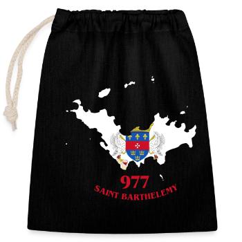 Saint-Barthelemy - Closable cotton gift bag (25x30cm) - black - Front