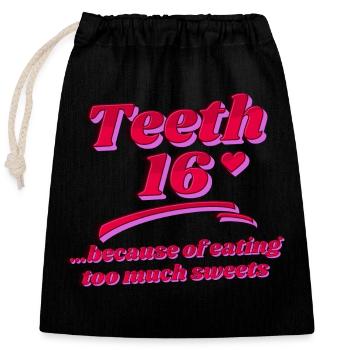Drôle de sweet tooth statement sucre - Sac cadeau en coton avec cordon (25 x 30 cm) - noir - Devant