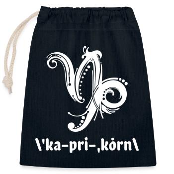 Zodiac Horoscope Capricorn Galaxy Constellation - Closable cotton gift bag (25x30cm) - navy - Front