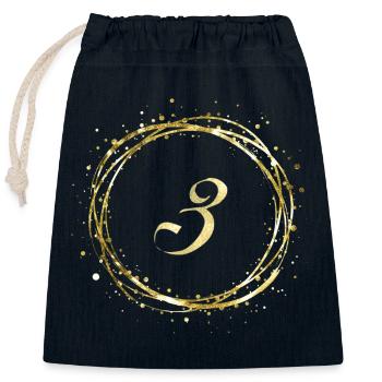 3 - Closable cotton gift bag (25x30cm) - navy - Front
