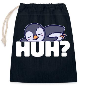 Pingouin doux froid Antarctique Disant Oiseau Animal - Sac cadeau en coton avec cordon (25 x 30 cm) - bleu marine - Devant