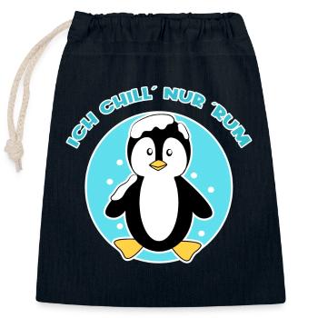 Pinguin Eis Kälte Seevogel Schnee Tier Südpol - Verschließbarer Geschenkbeutel aus Baumwolle (25x30cm) - Navy - Vorne
