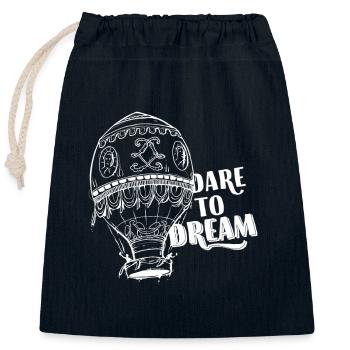 Osez rêver - Sac cadeau en coton avec cordon (25 x 30 cm) - bleu marine - Devant