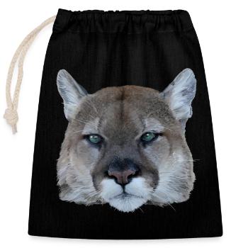 Panther - Closable cotton gift bag (25x30cm) - black - Front