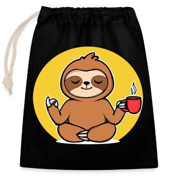 Relax Sloth Animal Chill Vegetarian Jungle - Closable cotton gift bag (25x30cm) - black - Front