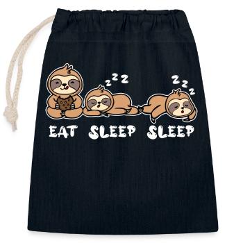 Cool Vegetarian Relax Sloth Late Riser Saying - Closable cotton gift bag (25x30cm) - navy - Front