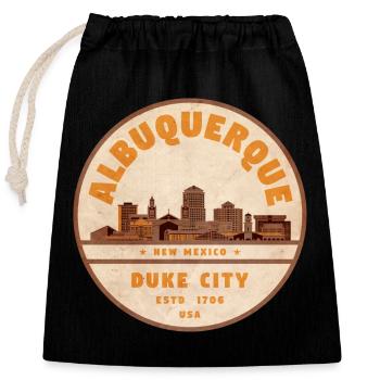Albuquerque Duke City Vintage Skyline - Verschließbarer Geschenkbeutel aus Baumwolle (25x30cm) - Schwarz - Vorne