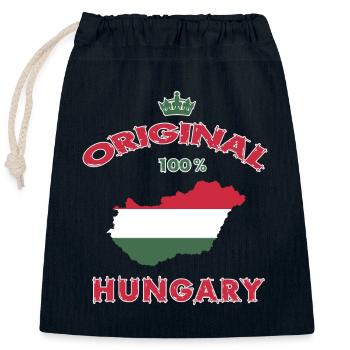 Ungarn Original 100% Flaggen Design - Verschließbarer Geschenkbeutel aus Baumwolle (25x30cm) - Navy - Vorne