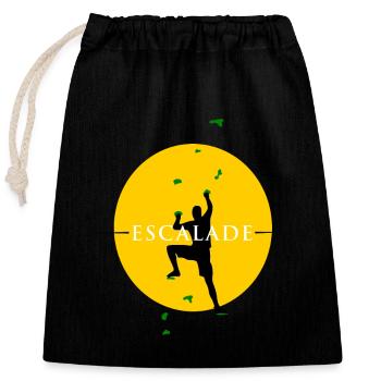 Escalade - Sac cadeau en coton avec cordon (25 x 30 cm) - noir - Devant