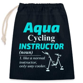Aqua Cycling Schwimmbad Fitness Training Coach - Verschließbarer Geschenkbeutel aus Baumwolle (25x30cm) - Navy - Vorne