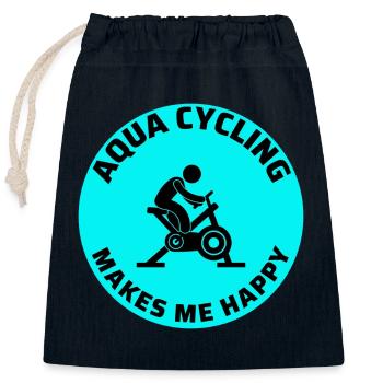Aqua Cycling Swimming Pool Fitness Training Coach - Closable cotton gift bag (25x30cm) - navy - Front