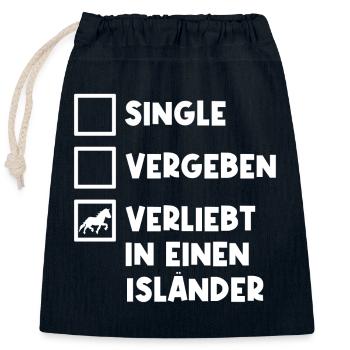 Islandpferde Pferdeliebe Statement Pferdenarr - Verschließbarer Geschenkbeutel aus Baumwolle (25x30cm) - Navy - Vorne