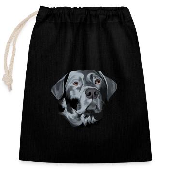Labrador Retriever Owner Gifts For Dog Lover - Closable cotton gift bag (25x30cm) - black - Front
