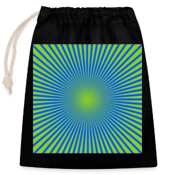 Green Disc - Closable cotton gift bag (25x30cm) - black - Front