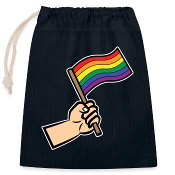 Rainbow Flag Human Rights Lgbt Sexuality - Closable cotton gift bag (25x30cm) - navy - Front