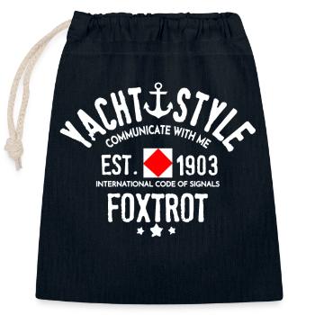 Yachtstil kommuniziere mit mir Foxtrott - Verschließbarer Geschenkbeutel aus Baumwolle (25x30cm) - Navy - Vorne