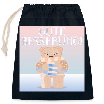 Gute Besserung - KINDER FIEBER - Verschließbarer Geschenkbeutel aus Baumwolle (25x30cm) - Navy - Vorne