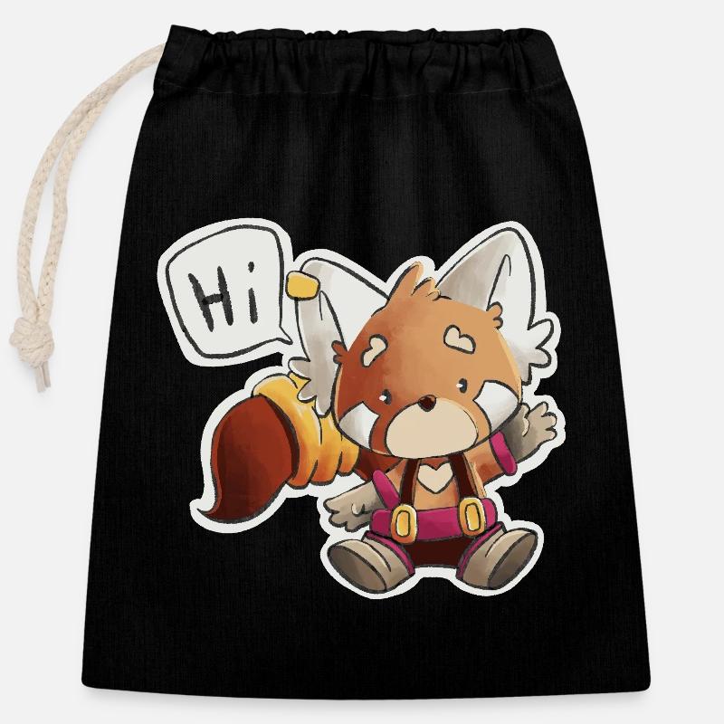 Ready Comic Chibi Version - Sac cadeau en coton avec cordon (25 x 30 cm) - noir