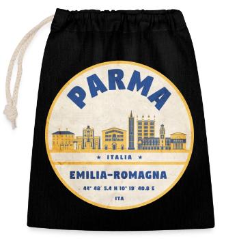 Parma Skyline Emilia Romagna Sticker - Verschließbarer Geschenkbeutel aus Baumwolle (25x30cm) - Schwarz - Vorne