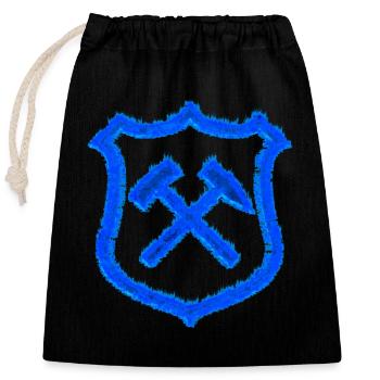 Hammer und Schlägel Bergbau Schalke Kohle Geschenk - Verschließbarer Geschenkbeutel aus Baumwolle (25x30cm) - Schwarz - Vorne