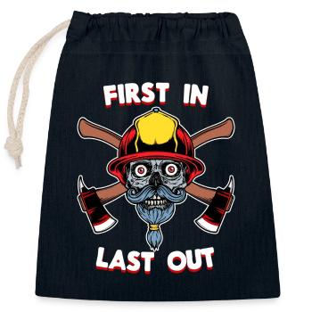 Fire Brigade Statement Firefighter Helmet Lifesaver - Closable cotton gift bag (25x30cm) - navy - Front