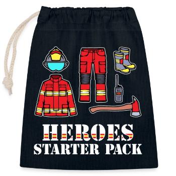 Firefighter Helmet Lifesaver Firefighter Statement - Closable cotton gift bag (25x30cm) - navy - Front