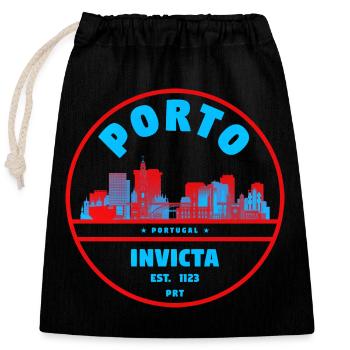 Porto Portugal - Sac cadeau en coton avec cordon (25 x 30 cm) - noir - Devant