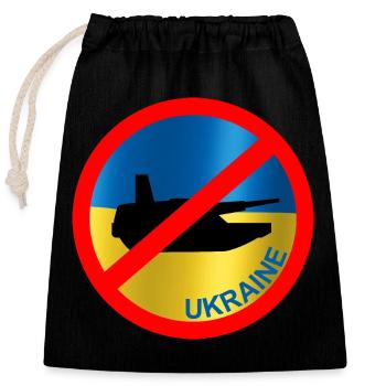 Ukraine Flag Peace - Closable cotton gift bag (25x30cm) - black - Front